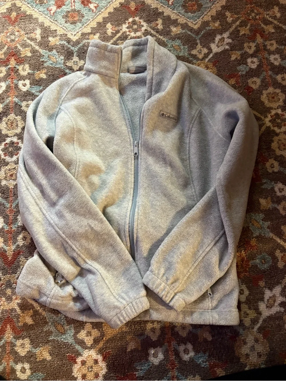 Columbia Kids Light Gray Full-Zip Fleece Jacket